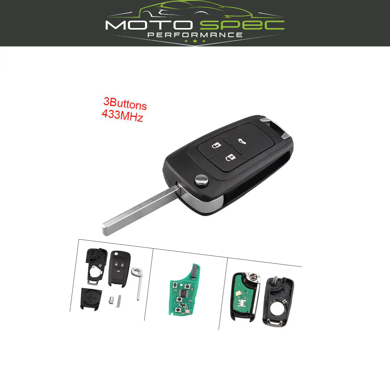 Opel Vauxhall Insignia/Astra J/Chevrolet remote key 3button 433Mhz ASK ID46