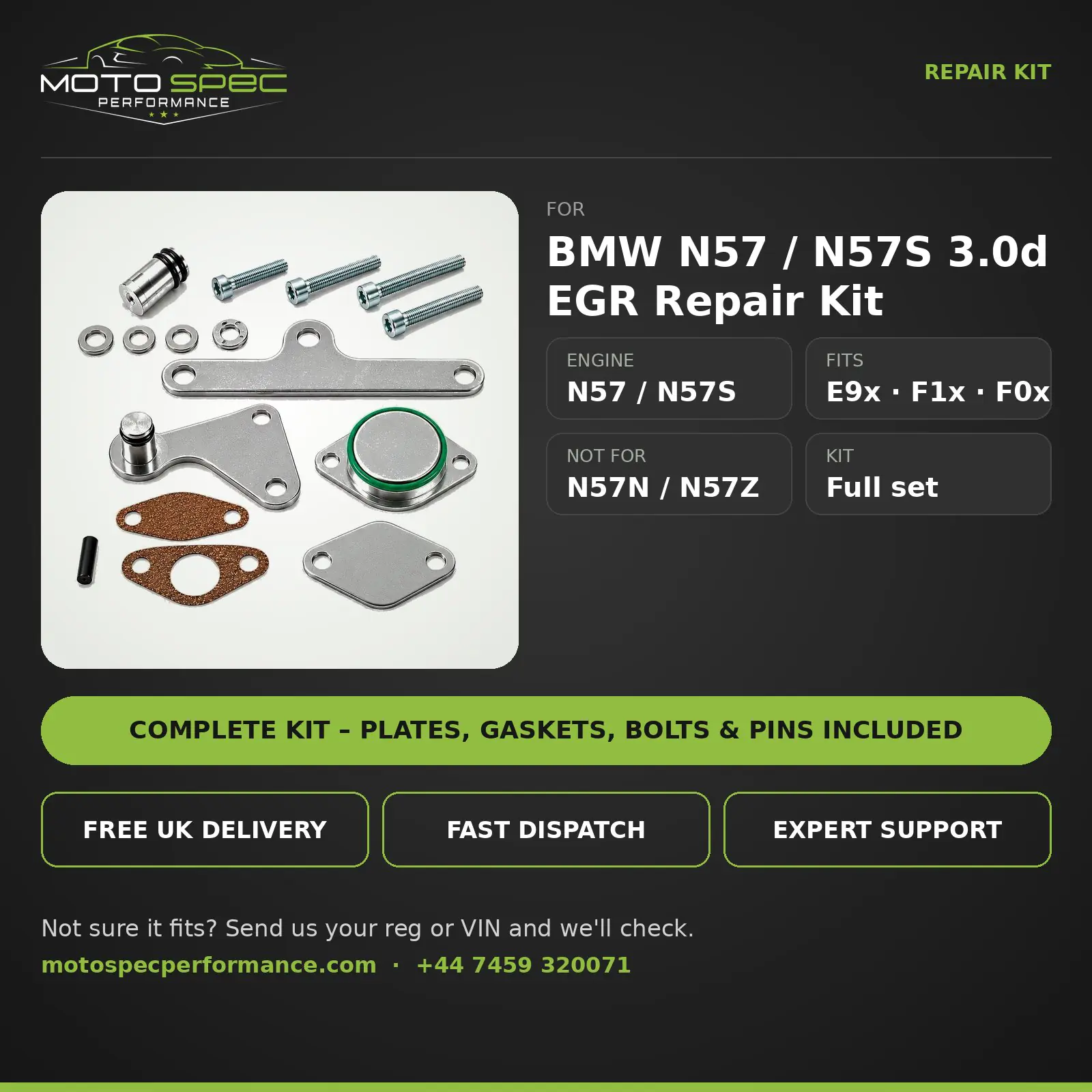 BMW N57 EGR Repair Kit info